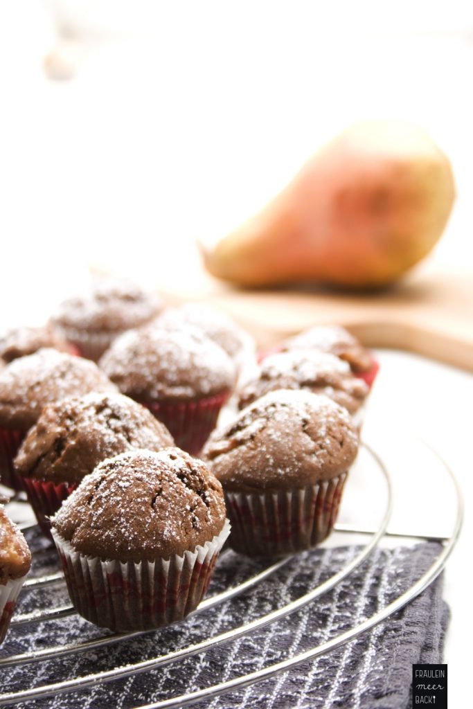 Mini-Birnen-Schoko Muffins - Fräulein Meer backt