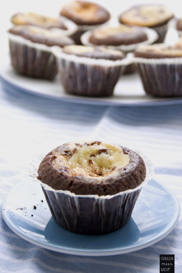 Ein Hauch von Käsekuchen im Schoko-Muffin - Fräulein Meer backt