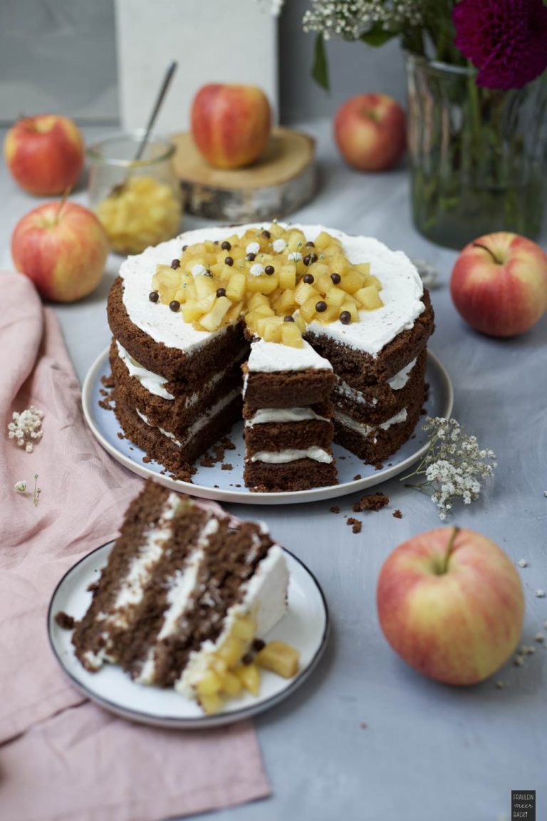 Apfel-Schokoladen-Torte: Saftig und einfach! - Fräulein Meer backt