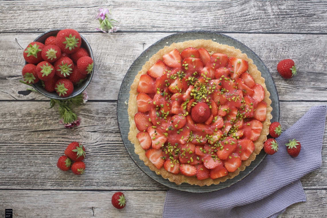 Erdbeertarte mit Frischkäse - Fräulein Meer backt