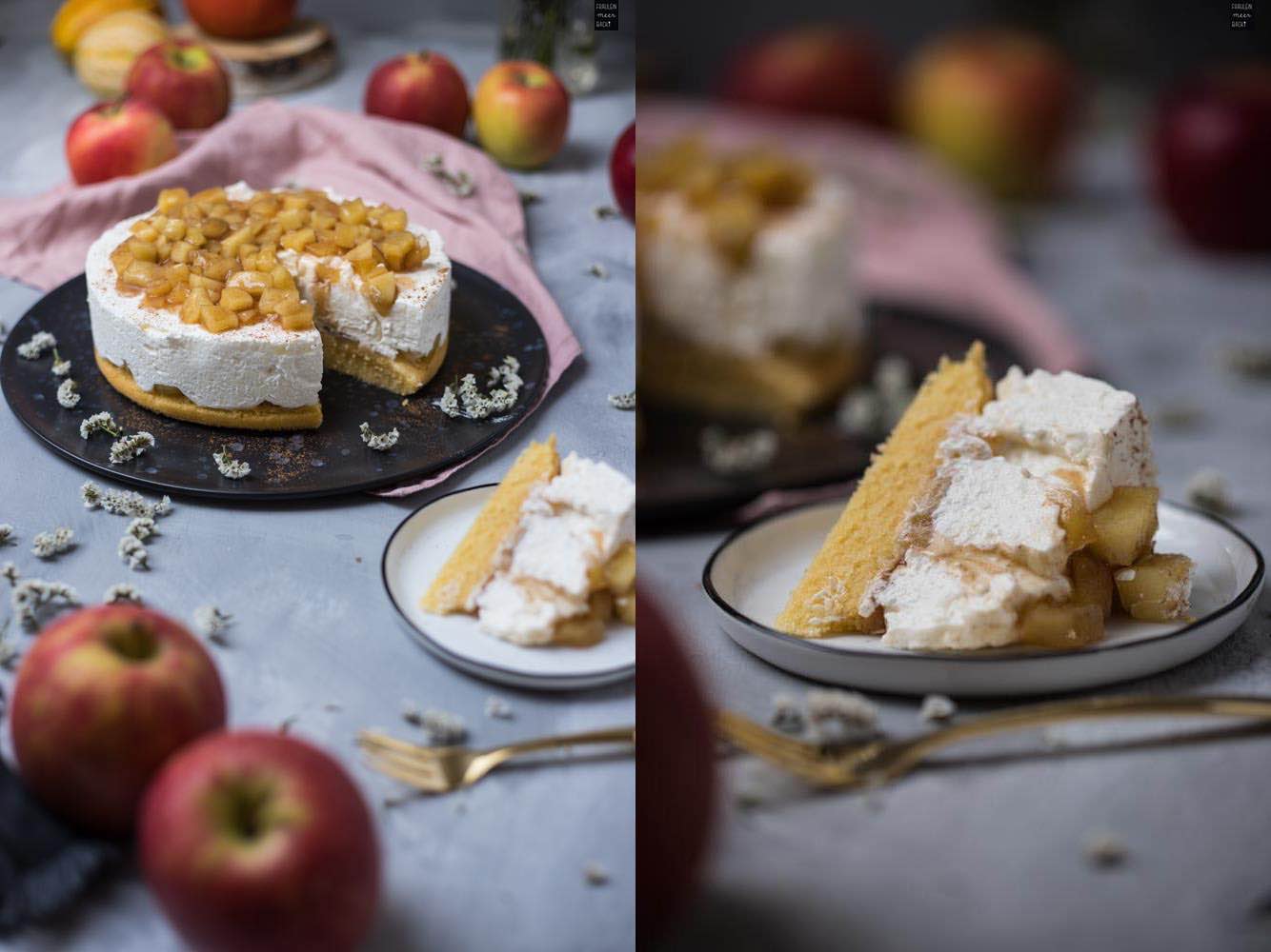 Fraeulein Meer backt Joghurttorte mit Apfelkompott