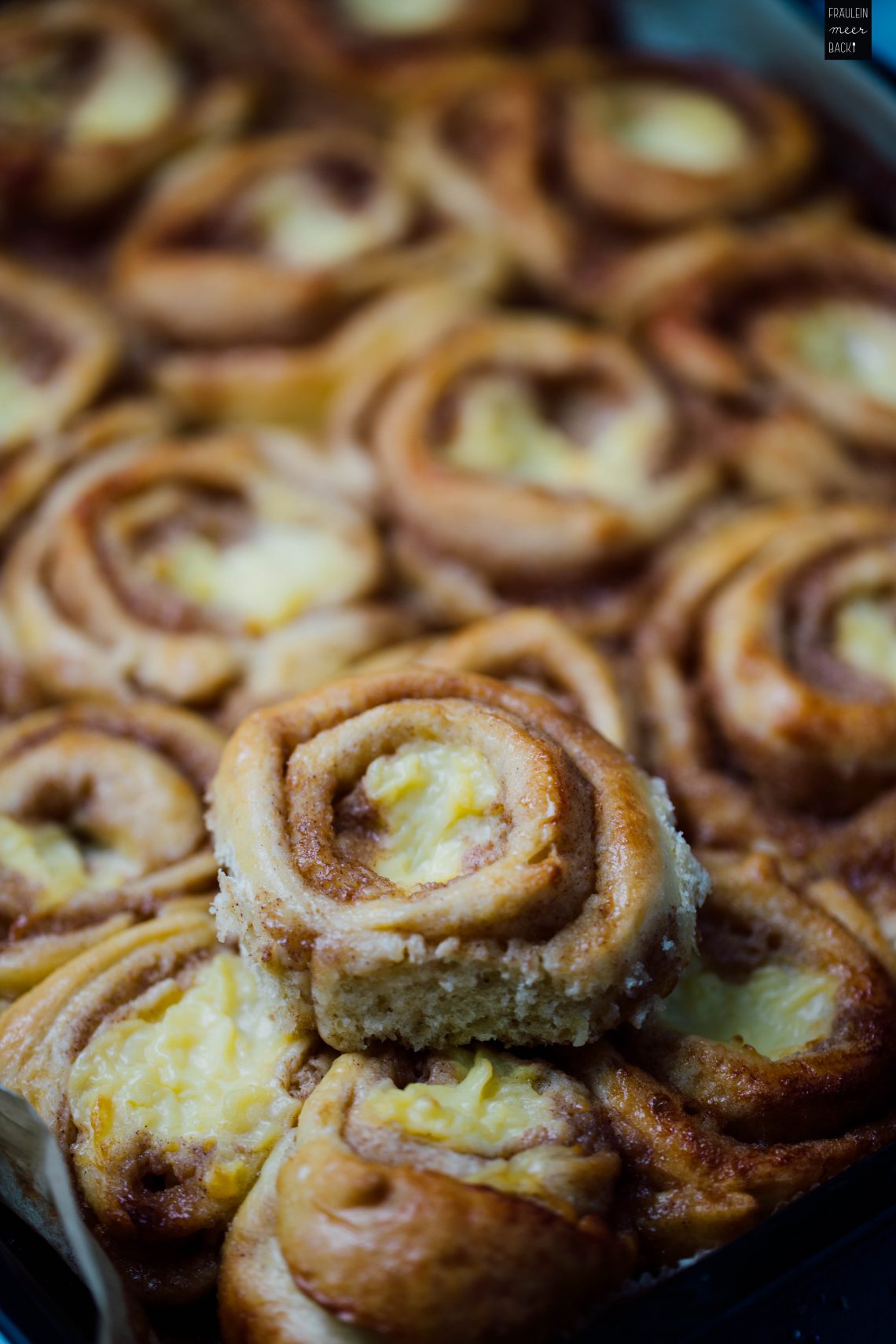 Zimtschnecken mit Puddingcreme - Fräulein Meer backt